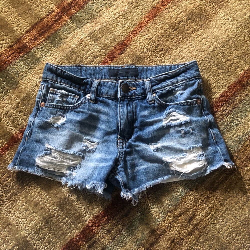 Aeropostale ripped cutoff boyfriend jean shorts